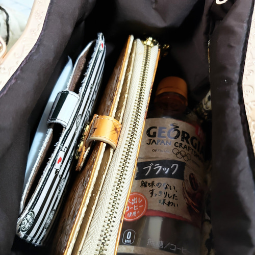 アンティーク調口金ぷっくりがま口バッグ（レースファスナーVol