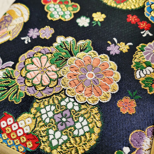 金蘭の西陣織 浮き足口金のじゃばら長財布(四季の花Vol.) がま口