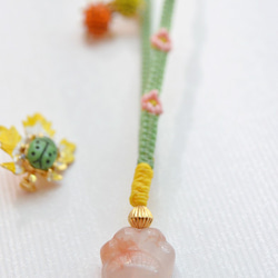 「Blossom」－蠟線編織－櫻花瑪瑙手機掛繩 手機繩 手機鍊 吊飾 第2張的照片