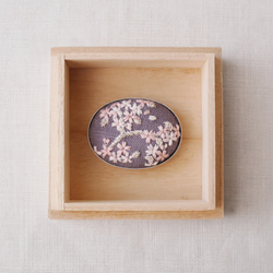 【受注製作】ESCB02 桜 手刺繍帯留め 1枚目の画像