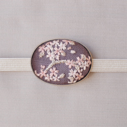 【受注製作】ESCB02 桜 手刺繍帯留め 2枚目の画像
