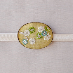 【訂做】ESSMO01 藍楓木手工刺繡皮帶扣 第2張的照片
