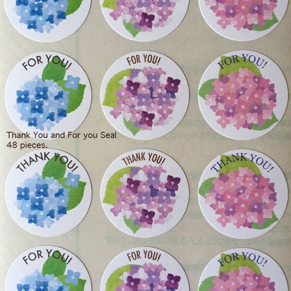 THANK YOU & FOR YOUシール 紫陽花デザイン シール nono-island 通販