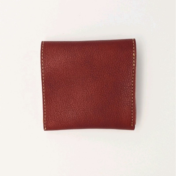 コンパクト二つ折り財布　ボルドー 2枚目の画像