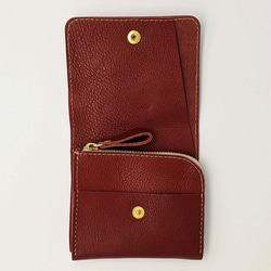 コンパクト二つ折り財布　ボルドー 3枚目の画像