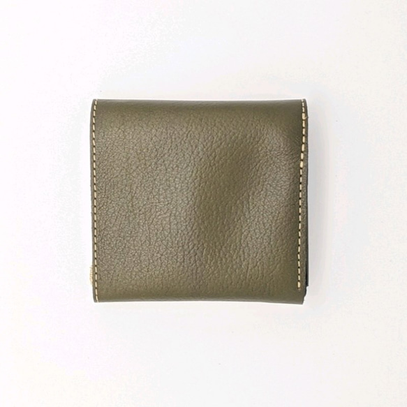 コンパクト二つ折り財布　モスグリーン 2枚目の画像