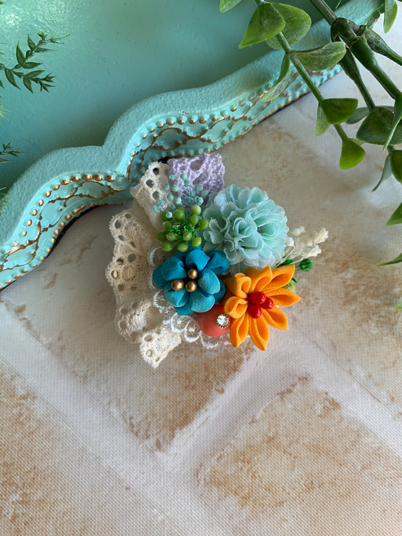 つまみ細工帯び飾りコサージュピアス再販受付