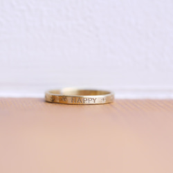 再次上架訂製黃銅 HAPPY 戒指 第1張的照片