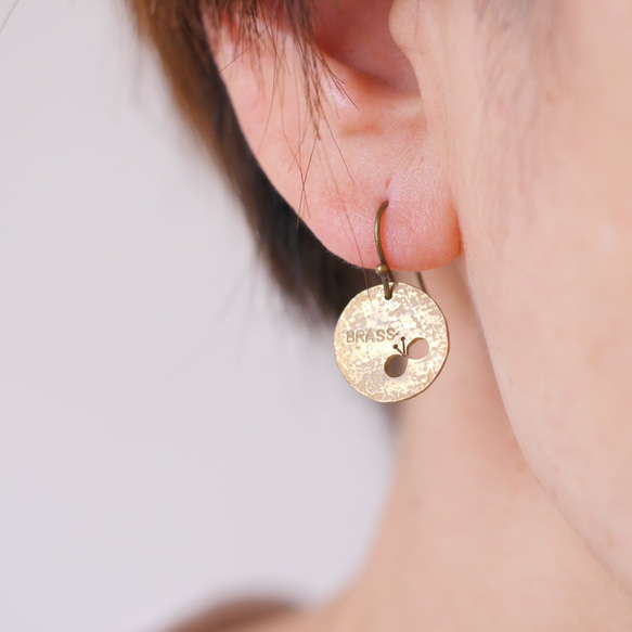 再次上架訂製黃銅透明耳環 第3張的照片