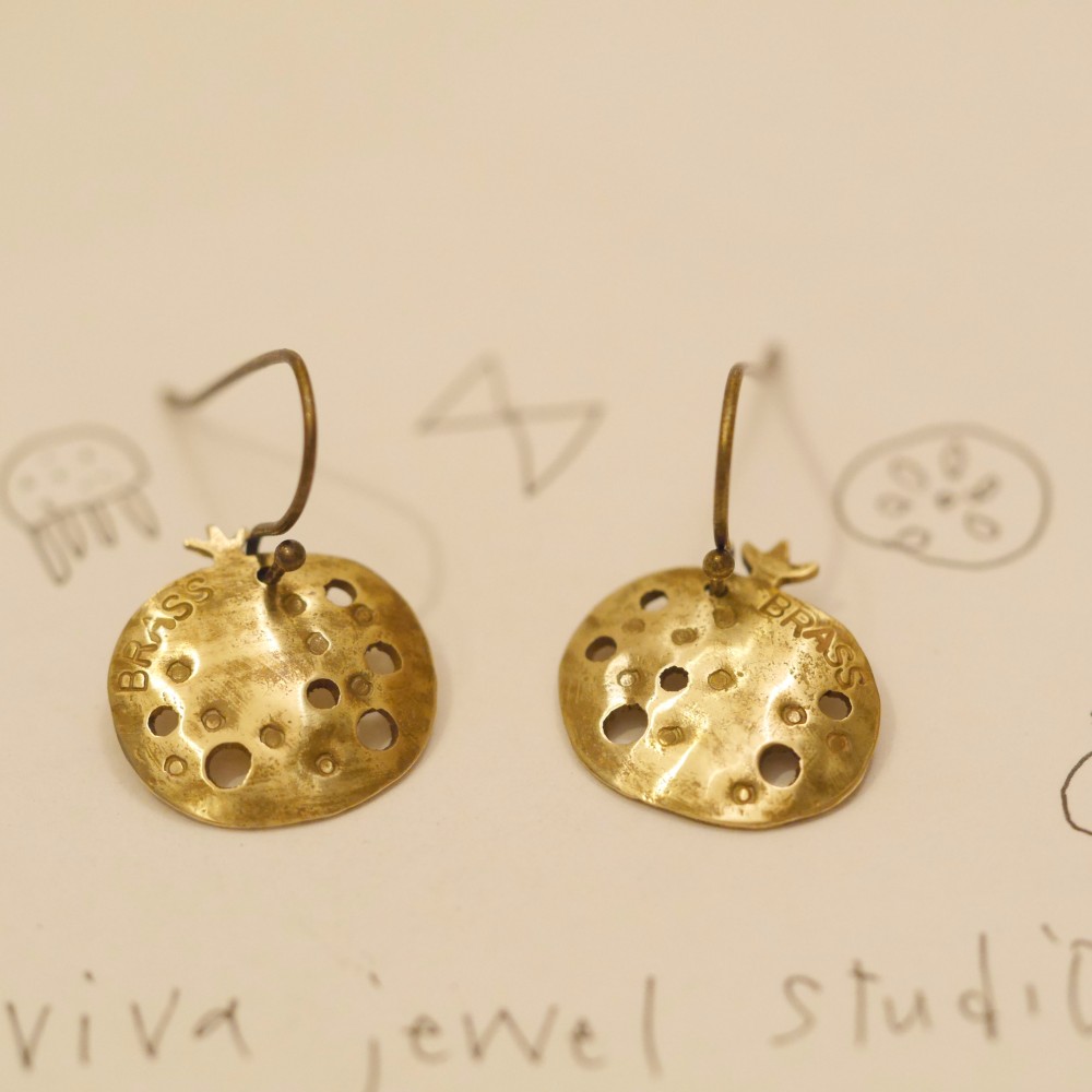 再販　BRASS 　ザクロちゃん　ピアス　受注製作