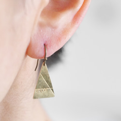 【售出一隻耳朵】黃銅三角耳環定做 第1張的照片