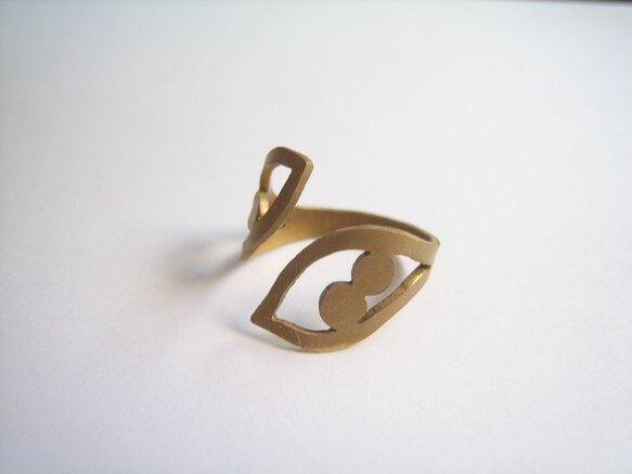 再次上架訂製黃銅 Yomenonamida 戒指 第1張的照片