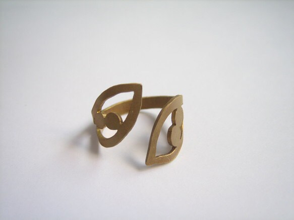 再次上架訂製黃銅 Yomenonamida 戒指 第3張的照片