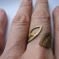 再次上架訂製黃銅 Yomenonamida 戒指 第5張的照片