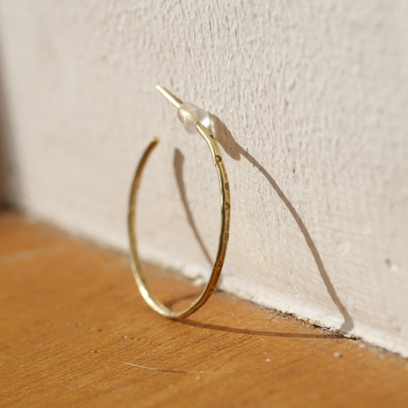 再次上架【已售出一隻耳朵】黃銅超可愛圓點耳環訂做 第6張的照片