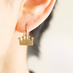 [新年促銷！ ] BRASS皇冠耳環（耳環）僅限於一件 第2張的照片