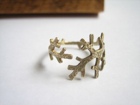 再販　BRASS 　さんごリング　受注制作