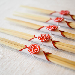 水引 祝箸 「ふたつ梅」3膳入 (お子様用あり)   お正月・お祝いなどに 3枚目の画像