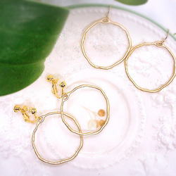 18kgf Simple goldring pierce/earring  PetitFururi パーツ交換 4枚目の画像