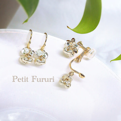 16kgf Czech crystal bubble pierce/earring ノンホール 2枚目の画像