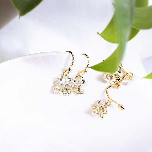 16kgf Czech crystal bubble pierce/earring ノンホール 6枚目の画像