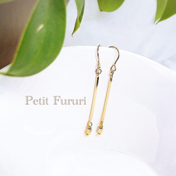 18kgf  Simple gold Ping pierce/earring PitetFururi ラッピング 1枚目の画像