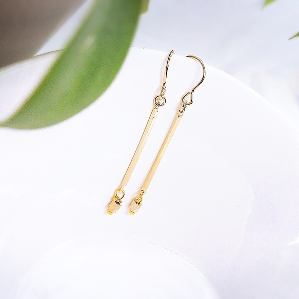 18kgf  Simple gold Ping pierce/earring PitetFururi ラッピング 5枚目の画像