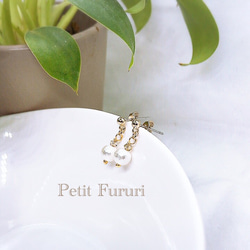 18kgf swarovski crystal cottonpearl pierce/earring パーツ交換 3枚目の画像