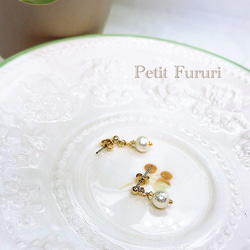 18kgf swarovski crystal cottonpearl pierce/earring パーツ交換 4枚目の画像