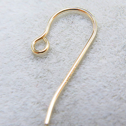 2ペア〜〈14kgf〉極細 シンプル フック ピアス　0.51mm 刻印あり 2枚目の画像