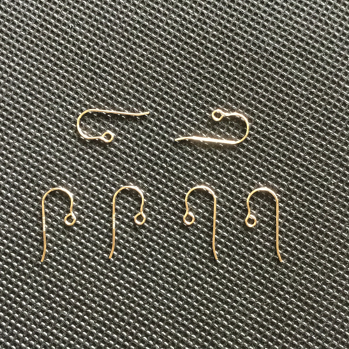 2ペア〜〈14kgf〉極細 シンプル フック ピアス 0.51mm 刻印あり