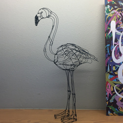 フラミンゴ2号 3Dワイヤーアート(在庫販売) 1枚目の画像