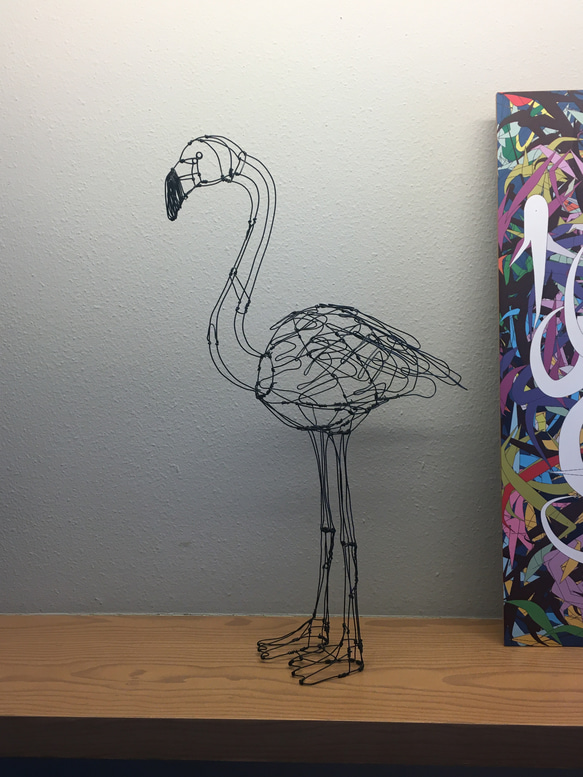 フラミンゴ2号 3Dワイヤーアート(在庫販売) 1枚目の画像