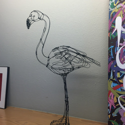 フラミンゴ2号 3Dワイヤーアート(在庫販売) 2枚目の画像