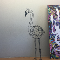 フラミンゴ2号 3Dワイヤーアート(在庫販売) 3枚目の画像