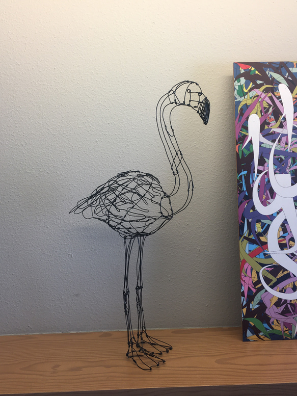 フラミンゴ2号 3Dワイヤーアート(在庫販売) 4枚目の画像