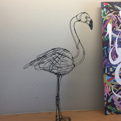 フラミンゴ2号 3Dワイヤーアート(在庫販売) 5枚目の画像