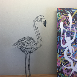 フラミンゴ2号 3Dワイヤーアート(在庫販売) 6枚目の画像