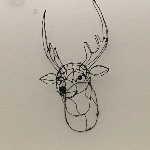 雄鹿 フラワーアート 立体 ワイヤークラフト 鹿 3Dワイヤーアート 立体