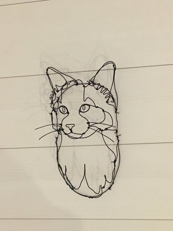 猫 3Dワイヤーアート (オーダー可) 4枚目の画像