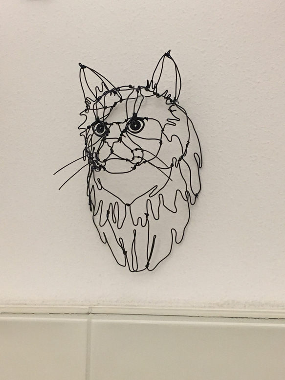 猫 3Dワイヤーアート (オーダー可) 5枚目の画像