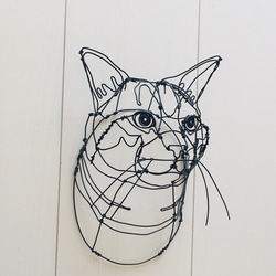 猫2匹セット 3Dワイヤーアート 3枚目の画像