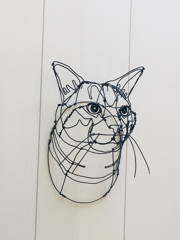猫2匹セット 3Dワイヤーアート 3枚目の画像