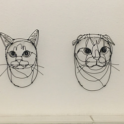 注文商品 猫2匹セット ワイヤーアート 1枚目の画像