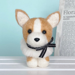 受注制作】羊毛フェルト人形 柴犬赤ちゃん(伏せ) 羊毛フェルト