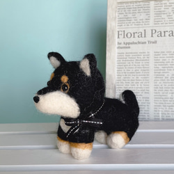 柴犬（黒）の羊毛フェルト　犬 2枚目の画像