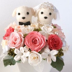 オーダーページミニチュア花のアレンジメント オーダーメイド】ウエディングドッグ♡マルチーズとマルプーの