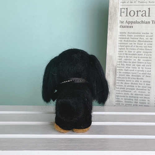 羊毛フェルト　ミニチュアダックス　おすわりBIGサイズ 羊毛フェルト ミニチュアダックス おすわりBIGサイズ