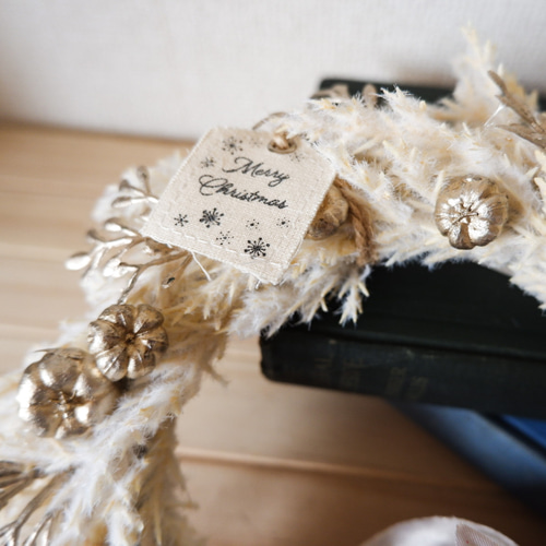 ホワイトクリスマスリース リース la-pua 通販 12856994｜Creema