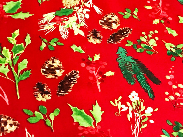 Sue Zipkin 110cm x 50cmずつ切売 - クリスマスオーナメント/Red 3枚目の画像
